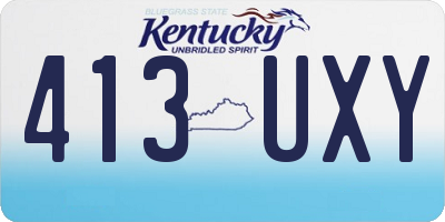 KY license plate 413UXY