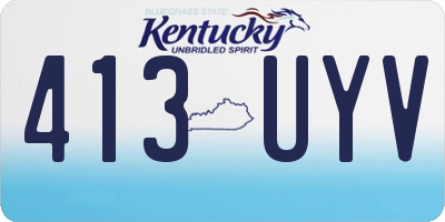 KY license plate 413UYV