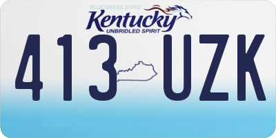 KY license plate 413UZK