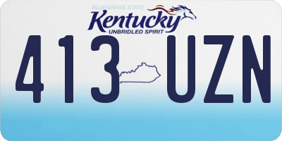 KY license plate 413UZN