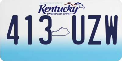 KY license plate 413UZW