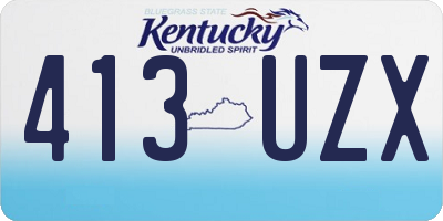 KY license plate 413UZX