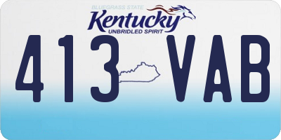 KY license plate 413VAB