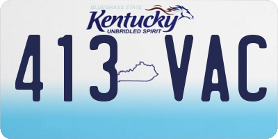 KY license plate 413VAC
