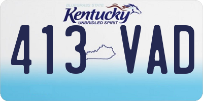 KY license plate 413VAD