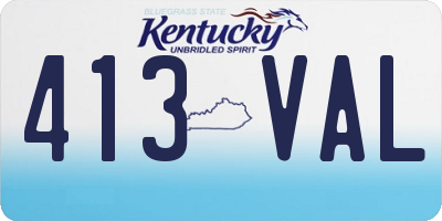 KY license plate 413VAL