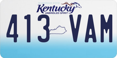 KY license plate 413VAM