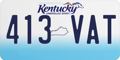 KY license plate 413VAT