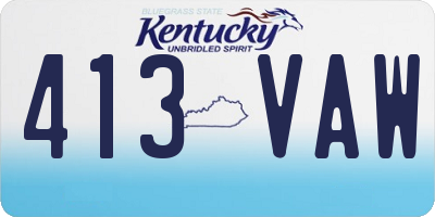 KY license plate 413VAW