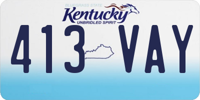 KY license plate 413VAY