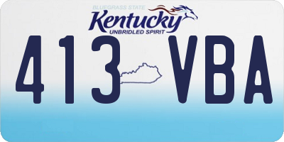 KY license plate 413VBA