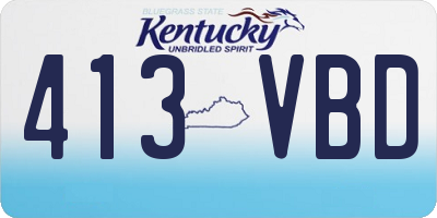 KY license plate 413VBD