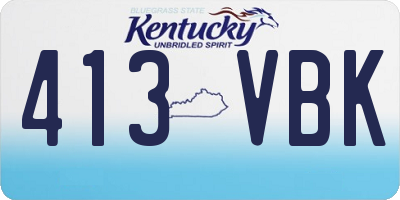 KY license plate 413VBK