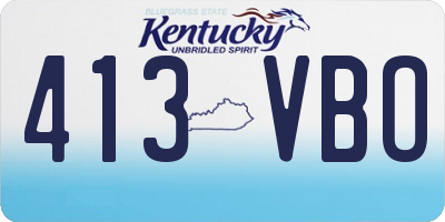 KY license plate 413VBO