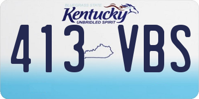 KY license plate 413VBS