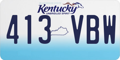 KY license plate 413VBW