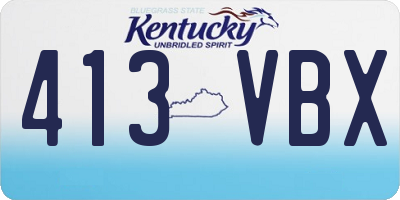 KY license plate 413VBX
