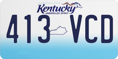 KY license plate 413VCD