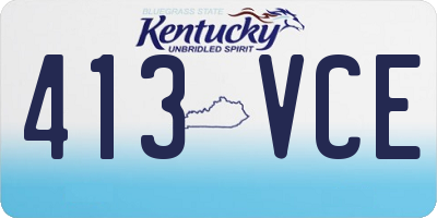 KY license plate 413VCE