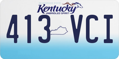 KY license plate 413VCI