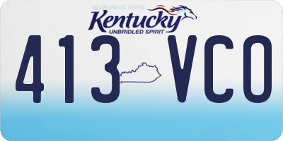 KY license plate 413VCO