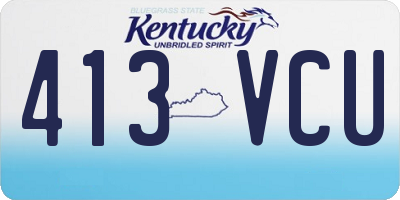 KY license plate 413VCU
