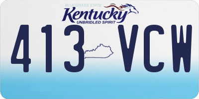 KY license plate 413VCW