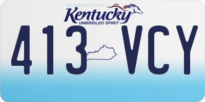 KY license plate 413VCY