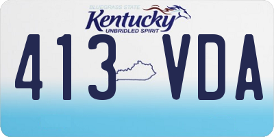 KY license plate 413VDA
