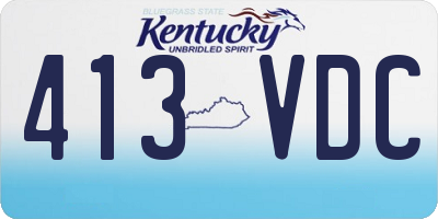 KY license plate 413VDC