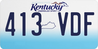 KY license plate 413VDF