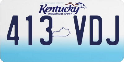 KY license plate 413VDJ
