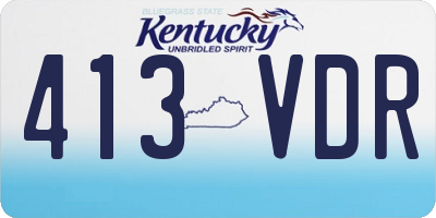 KY license plate 413VDR