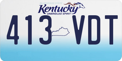 KY license plate 413VDT