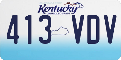 KY license plate 413VDV