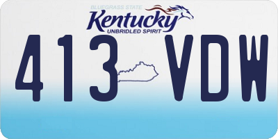 KY license plate 413VDW