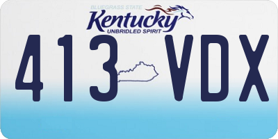 KY license plate 413VDX