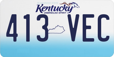 KY license plate 413VEC