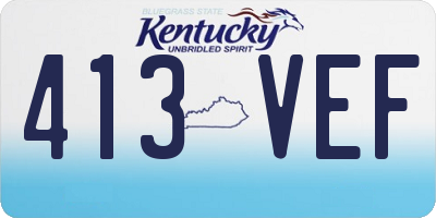KY license plate 413VEF