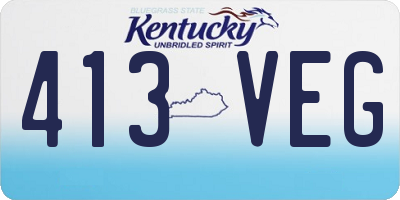KY license plate 413VEG