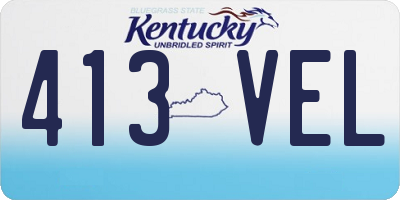 KY license plate 413VEL