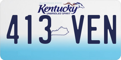 KY license plate 413VEN