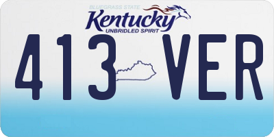 KY license plate 413VER