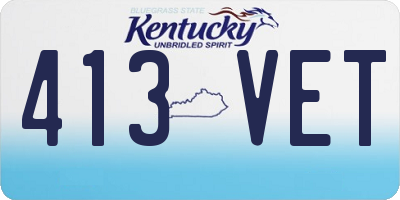KY license plate 413VET