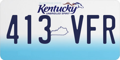KY license plate 413VFR
