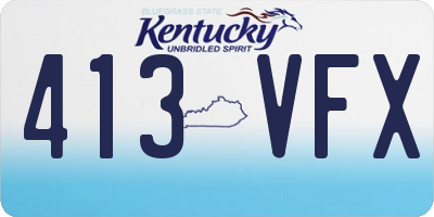 KY license plate 413VFX
