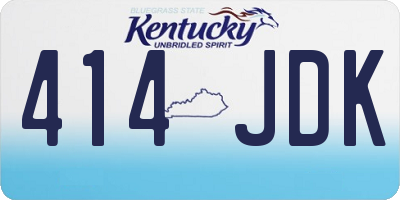 KY license plate 414JDK