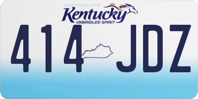 KY license plate 414JDZ