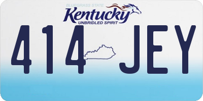 KY license plate 414JEY