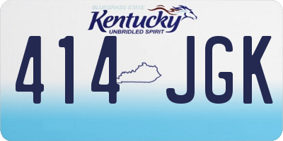 KY license plate 414JGK